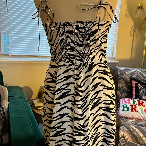 Reformation Starling Zebra Print Linen Dress - Picture 11 of 12